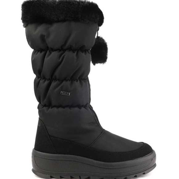Pajar Canada Toboggan 2.0 New Knee Snow Boots 8.5 Black Quilted Women’s Faux Fur - Picture 1 of 12